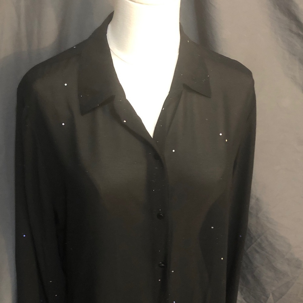 Chico's Black Travelers Collection Top Size Medium Large - Picture 7 of 14